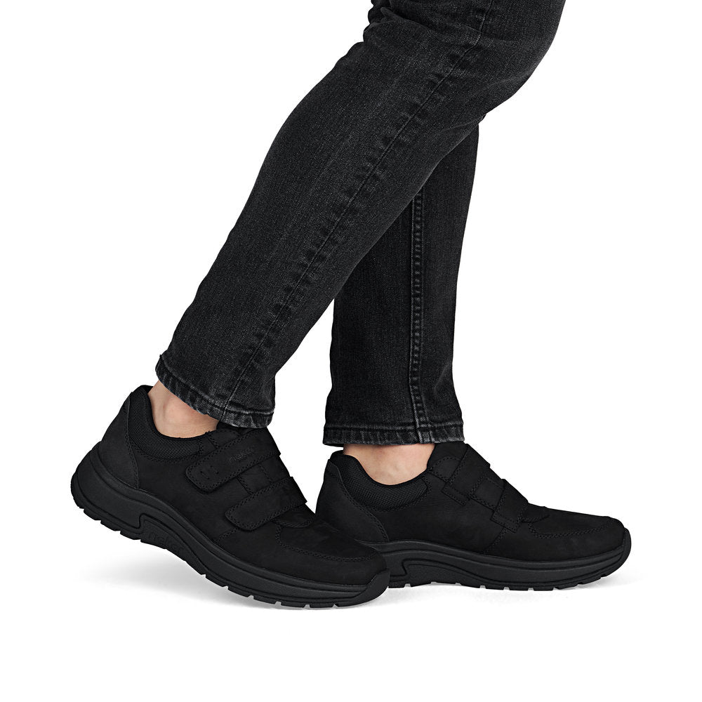 Chaussure en cuir pour homme à double fermeture Velcro