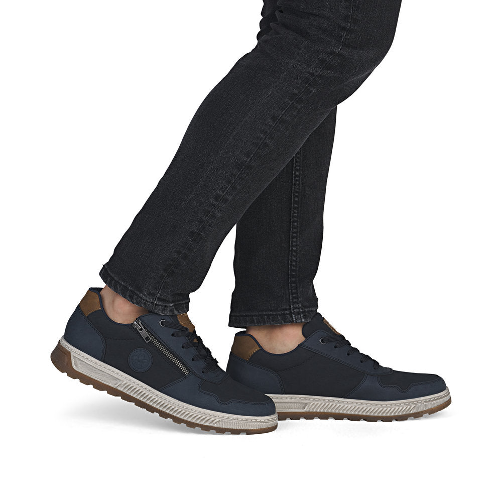 Baskets décontractées pour homme à lacets et fermeture éclair latérale