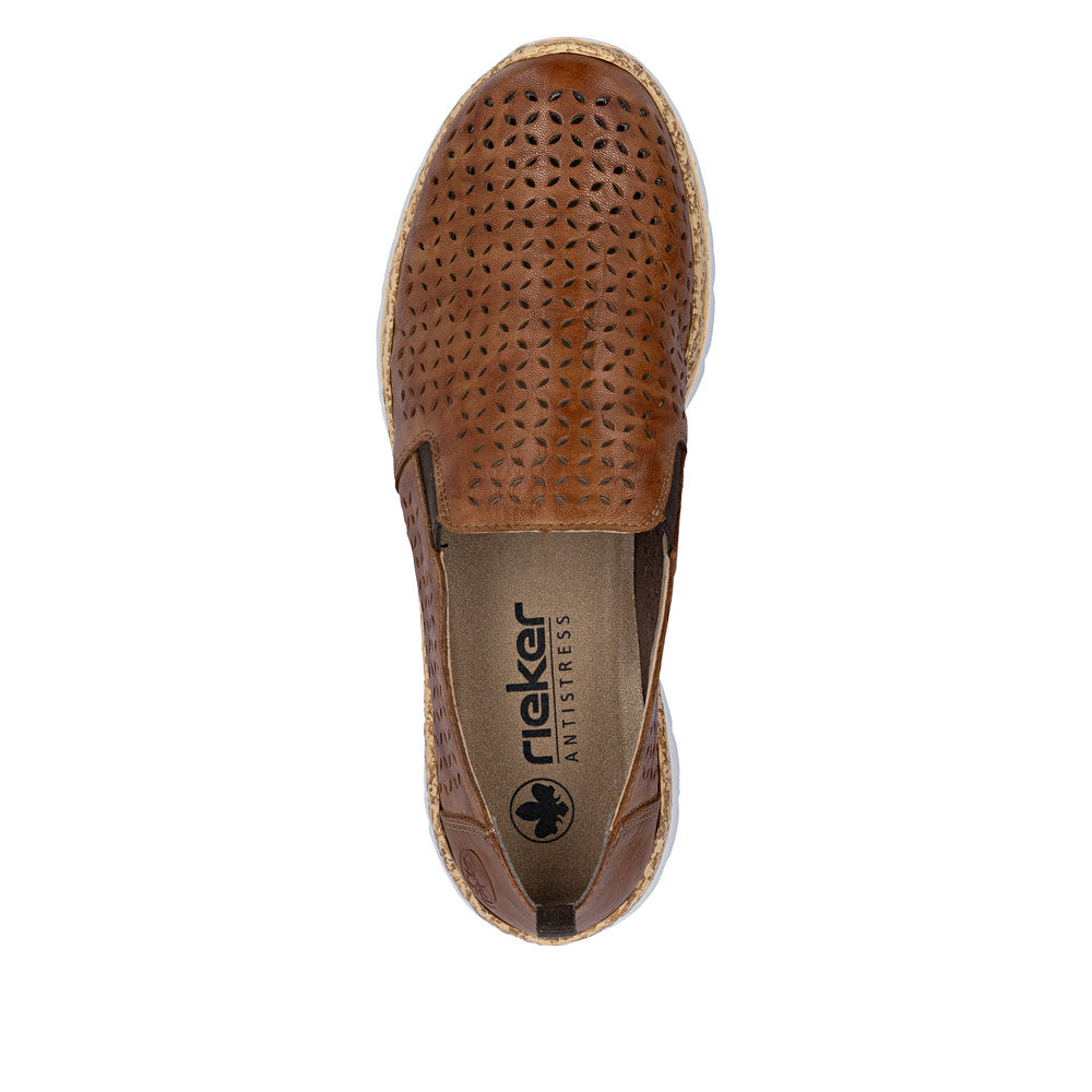 Women’s Perforated Leather Slip-On Shoes