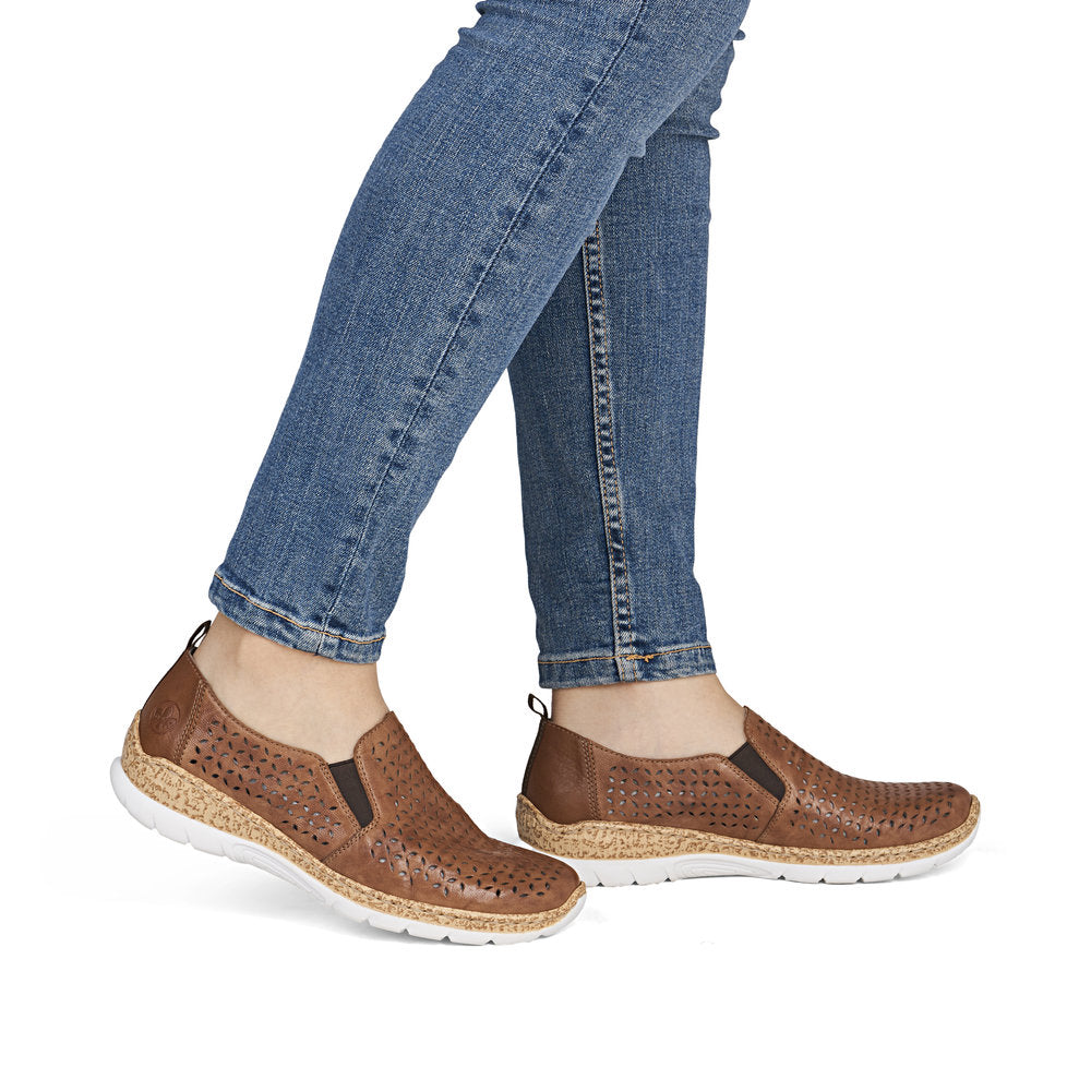 Women’s Perforated Leather Slip-On Shoes